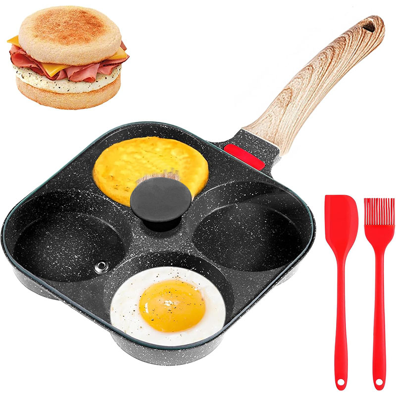 Mini Pancake Griddle - Frigideira de ovo aprofundada com tampa,
