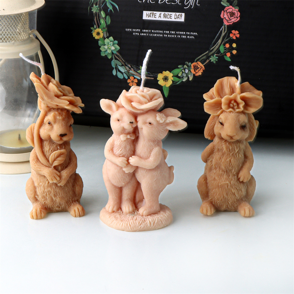 Bunny Cake Mold - 3d flor coelho vela molde de